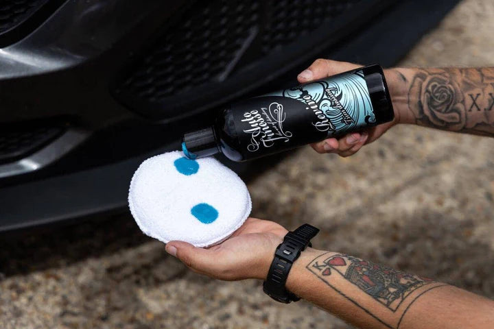 Car plastic trim restored using Auto Finesse Revive Trim Dressing