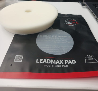 Leadmax 6" Beveling Edge White Heavy Cutting Pad