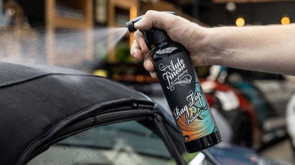 convertible fabric roof protected from water and dirt using rag top protector