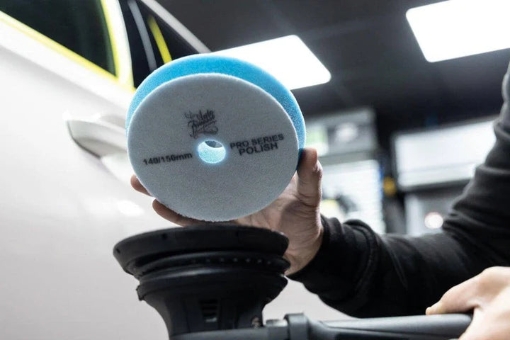 medium cut polishing pads 5 inch by auto finesse being used for paint correction 