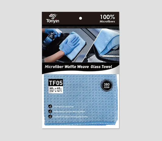 Tonyin Waffle Weave Glass Towel 40x40 Blue